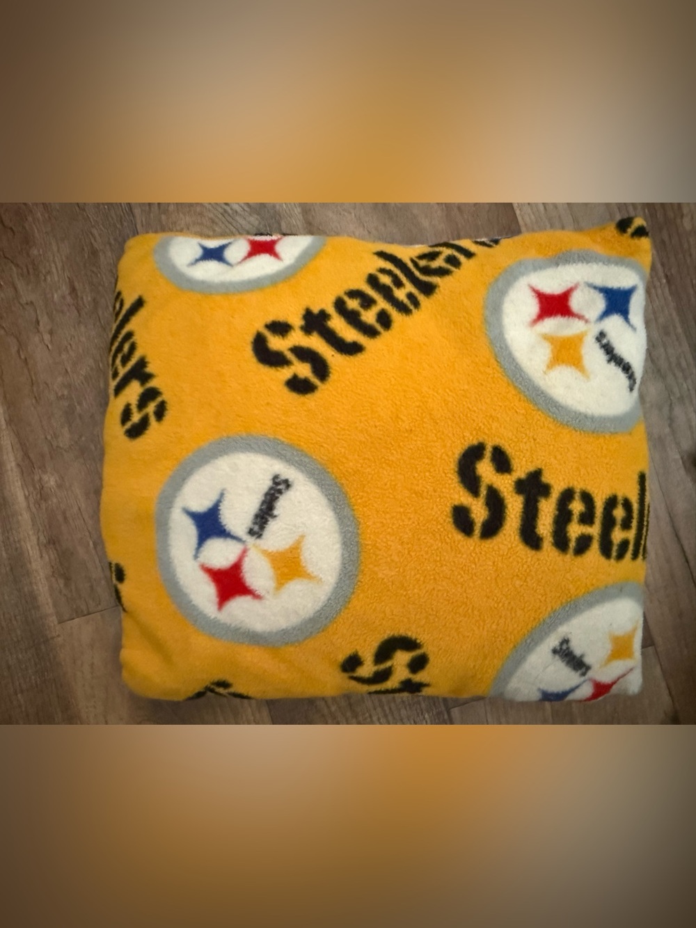 NFL Pittsburgh Steelers Yellow Black Fleece Pillow
